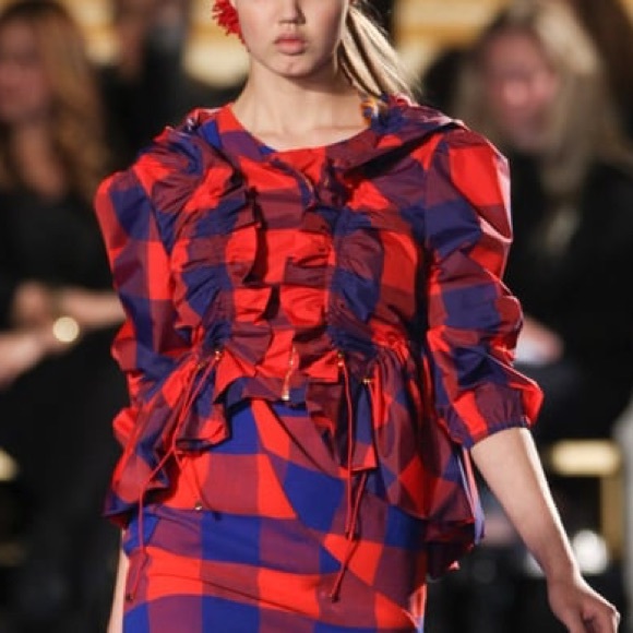 Thakoon silk gingham runway ruffle jacket - Picture 3 of 7